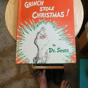 Dr. Seuss Grinch Stole Christmas Book - Festive Red and Green